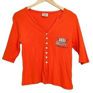 Vintage Harley Davidson Spokes Saloon Myrtle Beach SC Button Down Top XL